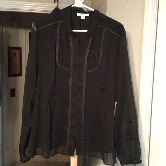 Coldwater Creek top with sheer sleeves