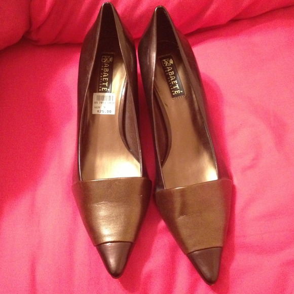 Gold and brown heels