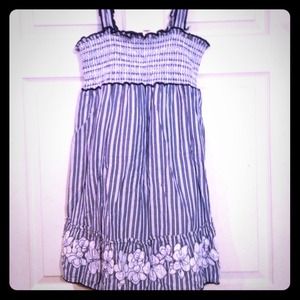 BUNDLE! Navy blue and white sundress and red top