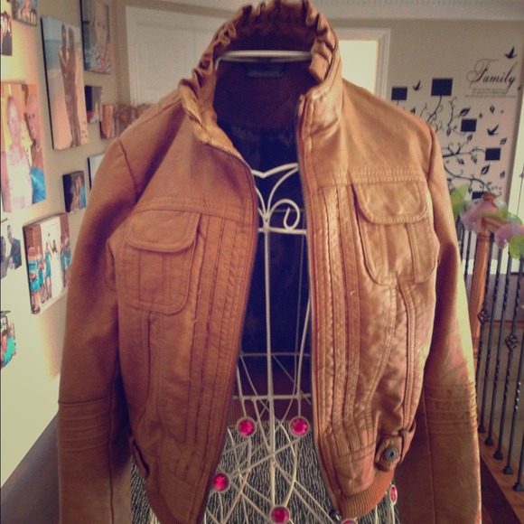 Brown leather Jacket size SMALL