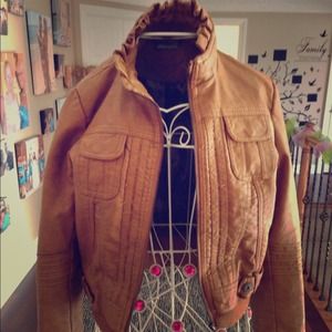 Brown leather Jacket size SMALL