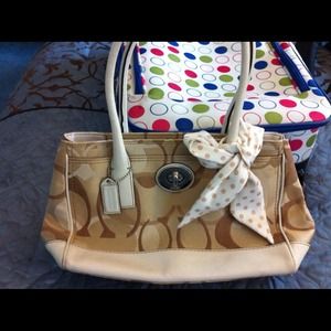 Spring coach bag with wallet and check book cover