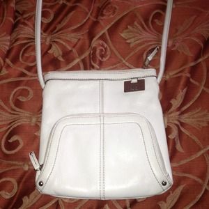 Authentic Tignanello White Leather Cross body Bag