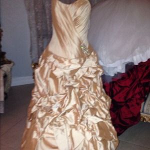 Wedding Dress Italian Silk Gold