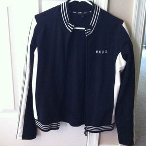 BCBG black and white zipper hoodie