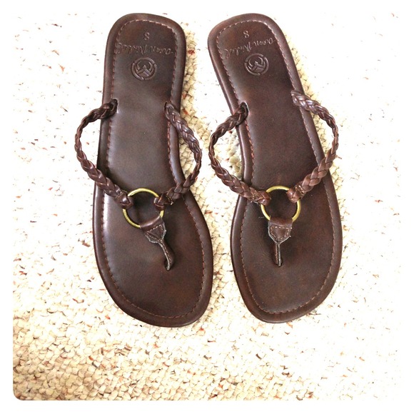 Brown flip flops