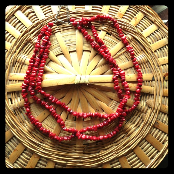 Unique, three-strand coral necklace