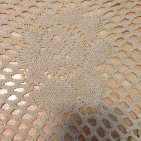 Triangle flower nit scarf beige - Picture 2 of 3