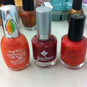 Different brands of nail polish.
