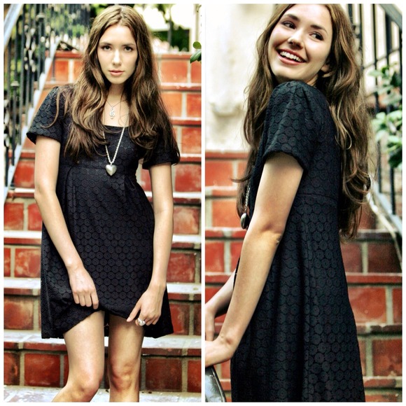 H&M Lace Little Black Dress Babydoll sz 4 XS S