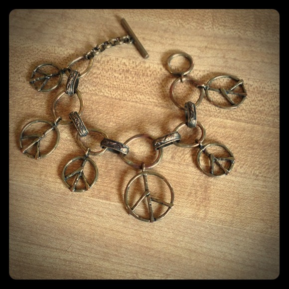 Peace sign charm bracelet
