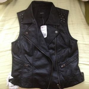 Forever 21 studded faux leather vest