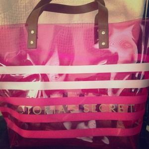 VS Pink an clear durable plastic tote!