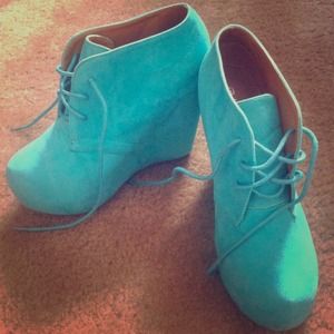 Wedge ankle booties