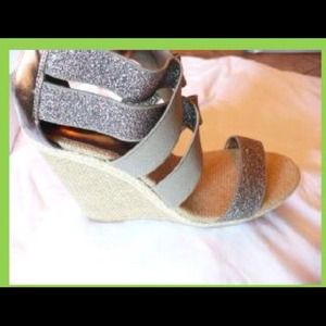 Brand new ASOS cute silver wedge sandals