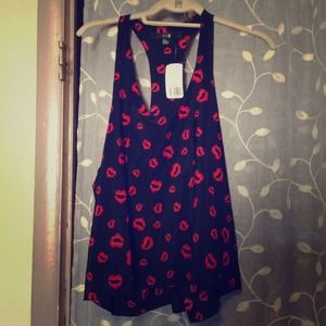 Racer back print tank