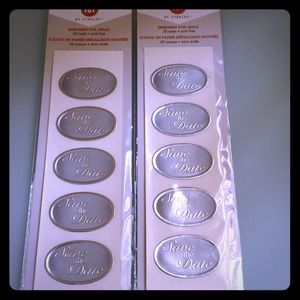 Embossed foil seals- Save the Date