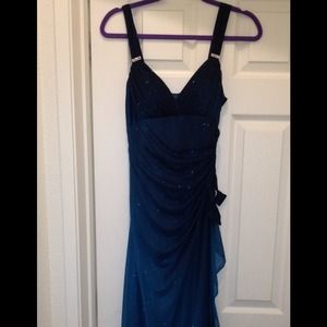 Teal ombré evening dress