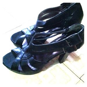 Black strappy heels