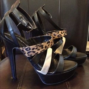 Black strappy heels