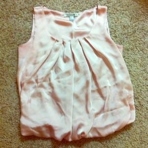 Light pink sleeveless silk top