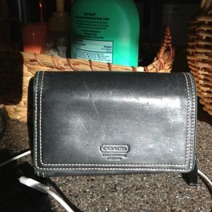 Coach black leather wallet