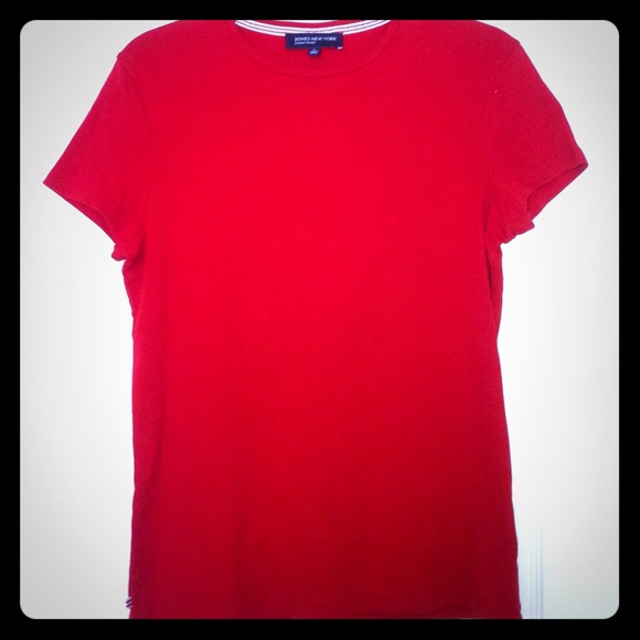 Red fitted Jones New York top