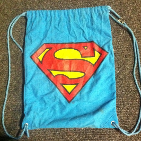 Drawstring superman backpack