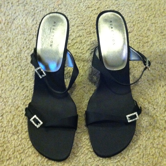 Formal black straps heels. 9 1/2