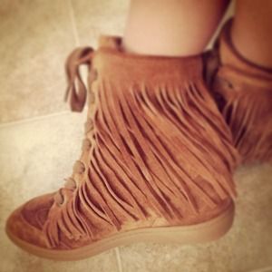 Aldo fringe sneaker wedge