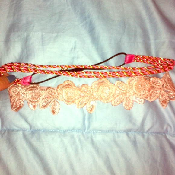 🚫SOLD🚫 Bundle Gold & Pink Rope Pink Headband