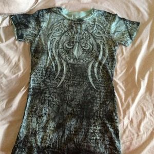 Seafoam/black affliction tee