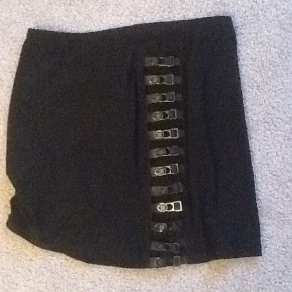 Black skirt with side buckles