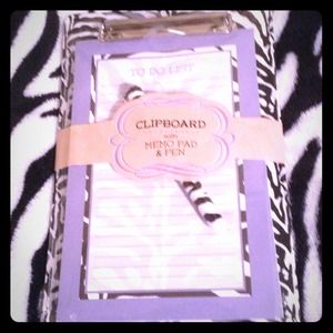Zebra clipboard, pen, and memo pad set