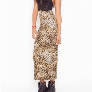Leopard Maxi Skirt ( With Slit In The Back)