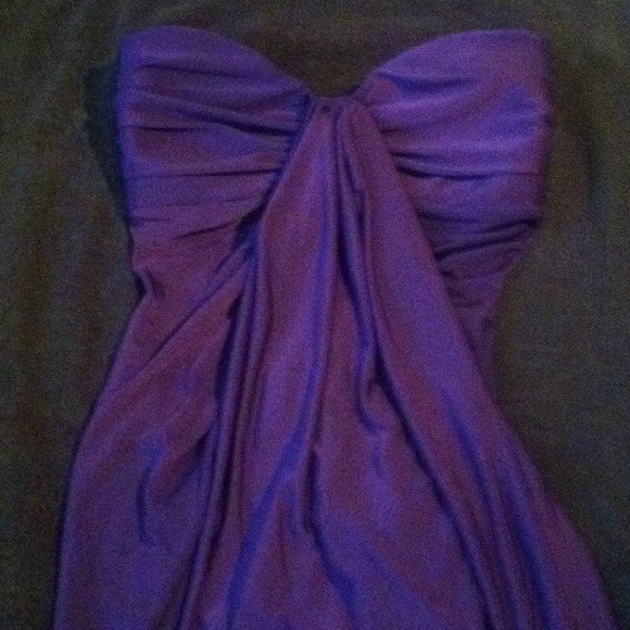 Strapless purple party dress/ Runs small