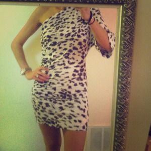 Victoria's secret one shoulder animal print dress