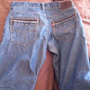 W 36 L 30 blue with brown pocket lining Levi's