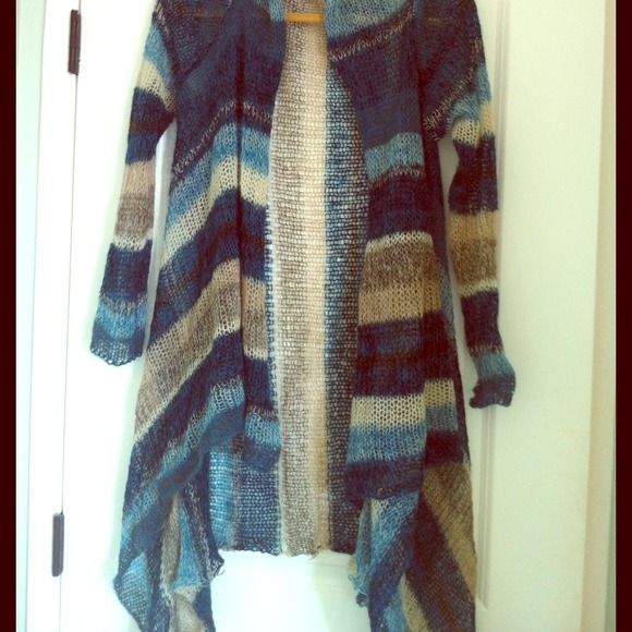 ****RESERVED***Striped open cardigan beach sweater