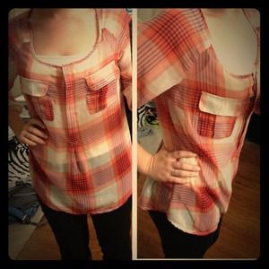 Sheer Plaid Top