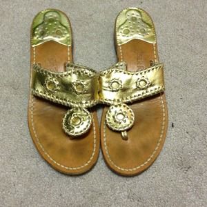 Gold Jack Rogers sandals