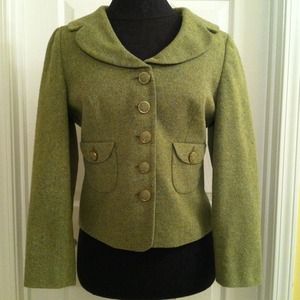 Tailored Green Tweed Dress Jacket