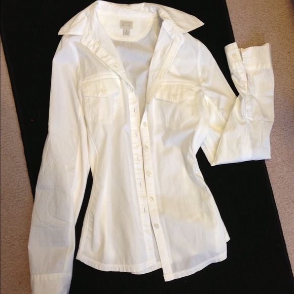 Converse white button up shirt