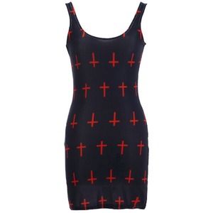Dresses - Irregular Cross Print Dress + Bundled 1 item Dresses - Irregular Cross Print Dress + Bundled 1 item