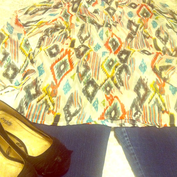 REDUCED!! Sheer Tribal Print Tunic