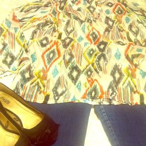 REDUCED!! Sheer Tribal Print Tunic