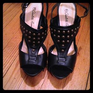 Black studded heels