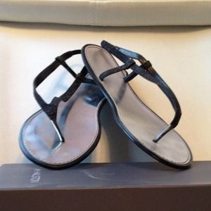 Halston Black and Silver Sandals
