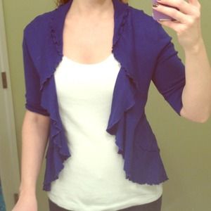 **SOLD** Royal blue ruffle cardigan