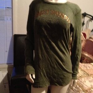 Dark Green Ling Sleeved Top by HD!